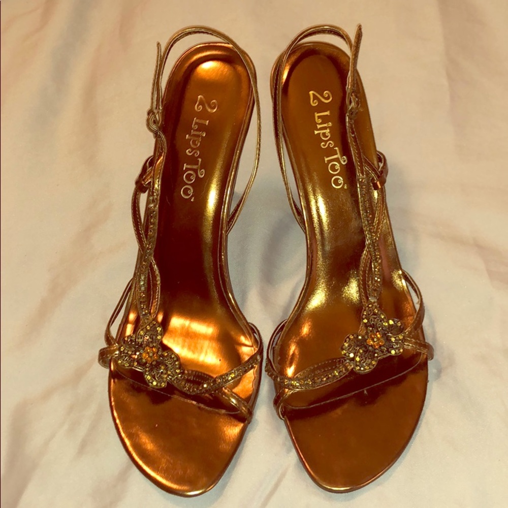 2LipsToo Gileyla Bronze Heels